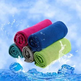 Gelo Toalha Fria Verão Resfriamento Sunstroke Esportes Exercício Toalhas Refrigerador Running Hand-Towel Quick Seco Soft Soft Wasthable Toweling 30 * 90cm WMQ1001