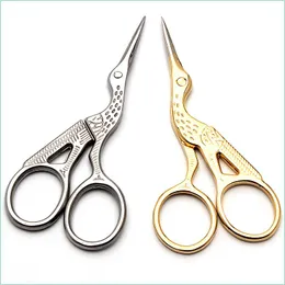 Stainless Steel Scissors Embroidery Sewing Tools Crane Shape Stork Measures Retro Craft Shears Cross Stitch Scissor RH5603