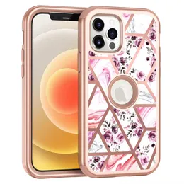 3 W 1 Hybrydowy Miękki TPU Hard PC Shockproof Phone Case Pokrywa dla iPhone 12 11 Pro Max XR XS 7 8 PLUS S21