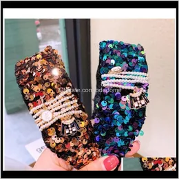 Headbands Hair Drop Delivery 2021 Korean Original Custom Retro Small Fragrant Style Sequined Pearl 5 Word Pendant Nightclub Wild Headband Hai