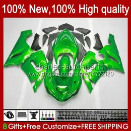 Moto Body For KAWASAKI NINJA OEM ZX600C ZX636 ZX 6R 6 R 600CC 05-06 Bodyworks 7No.89 ZX600 ZX 636 ZX-6R 2005 2006 ZX-600 ZX-636 600 CC ZX6R 05 06 ABS Fairing Kit pearl green