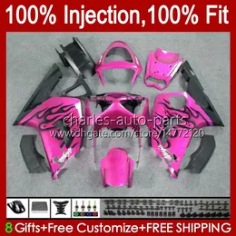 Kit stampi ad iniezione per KAWASAKI NINJA ZX-636 ZX600 ZX 6R 6 R 600 CC 03-04 Corpo 8No.173 ZX 636 600CC ZX6R 03 04 ZX600C ZX636 ZX-6R 2003 2004 Carenatura OEM Carrozzeria rosa nero