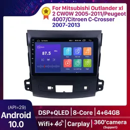 안드로이드 10.0 2din 자동차 DVD 라디오 GPS 멀티미디어 플레이어 Mitsubishi Outlander XL 2 CW0W 2005-2011 Citroen C-Crosser