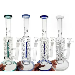 Partihandel Glas Bongs Vattenrör Hookahs Heady Bong Oljebrännare Fab äggskiva Blå Rosa Tube DAB Riggar Vax Duschhuvud Inline PERC med Glasskål Hookah WP2161