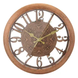 Wall Clocks PVC Vintage Silent Quartz Rustic Clock Retro Style Shabby Chic Steampunk