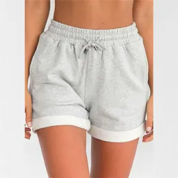 Kvinnors shorts kvinnor avslappnad lös strandflicka hög midja korta pantaloner cortos de cintura alta taille haute a1