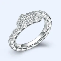 Cluster Rings Korean Trendy Snake 925 Silver Ring Net Cool Wind Diamond Fashion Personalized Index Finger Joint Women's Jewelry