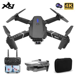 E88 Drone con uav grandangolare HD 4K 1080P doppia fotocamera Altezza Hold Wifi RC pieghevole Quadcopter Dron giocattolo regalo