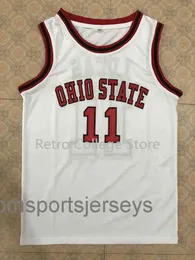 Jerry Lucas # 11 Ohio State Maglia da basket retrò di alta qualità cucita su misura qualsiasi nome numerico