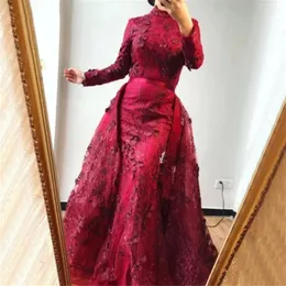 Aso ebi 2019 Abeis Sexy Evening High Neck Lace Long Sleeves Prom Dresses Mermaid Party Party Second Donsipe 328 328