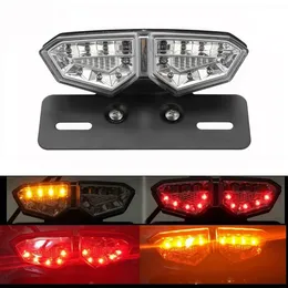 12V Motorrad 18 LED Rücklicht Bremslicht Blinker Kennzeichenleuchte Klare Linse