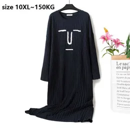 Большой размер 10xl бюст 150см хлопок смешные ночные женщины ночное платье осень зима с длинным рукавом вскользь домой 210924