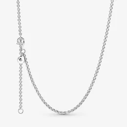 100% 925 Sterling Silver Rolo Chain Necklace Fit European Pendants and Charms Fine Wedding Jewelry Gift