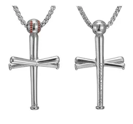 Tytanowe akcesoria sportowe wisiorek naszyjniki krzyż naszyjnik przez mężczyzn sport baseballowy Choker ze stali nierdzewnej dla chłopców prezent Jewelry1