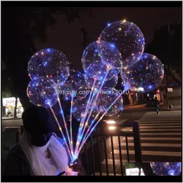 Event Festive Party Supplies Home Garden Drop Delivery 2021 LED -lampor Nattbelysning Bobo Ball Multicolor Decoration Balloon Wedding Decor