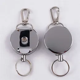 1 st Ny Resilience Steel Wire Rope Retractable Alarm Key Ring Elastic Keychain Recoil Sporty Anti Lost Yoyo Ski Pass ID Kort G1019