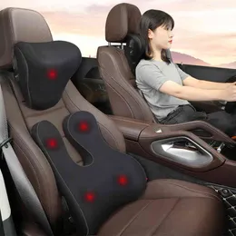車のマッサージ5V / USB充電ヘッドレストの腰椎サポート枕を駆使疲労の自動車アクセサリーシートクッションを軽減