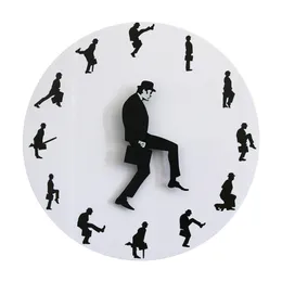 Silly Walks Comedian Funny Walking Novelty Wall Clock Watch Ministry of Comedy TV Series Home Decor Silent Clock For Bedroom 211110