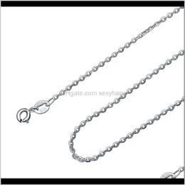Halsband hängar juvelryeudora 1 st 18 tum 45 cm sterling sliver 925 kedja långa länkkedjor halsband för pendell charms bur locket1 dro