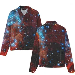 Colorful Starry Sky 3d Print Denim Jacket Coat Fashion Sport Hip Hop Style Men Women Long Sleeve Jean-Jackets Hoodies Streetwear Men's Jacke