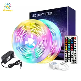 2835 3528 32,8 Fuß RGB-Lichtleisten 54 LEDs/M DC12V wasserdichte flexible Traumfarben-LED-Streifenlichter mit Fernbedienungsadapter