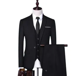 Mäns kostymer Blazers Spring Suit Koreansk Tre Piece Slim Fit Man Business Casual Professional