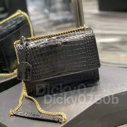 Designerväskor Lyx Alligator kvinnor Handväskor paris sunset sacoche läder Axelväska Handväska Handväska Kedjor Handväskor budbärare Satchels Crocodile Crossbody Bag