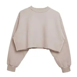 Tjock kvinnlig tröja hoodie casual lös långärmad överdimensionerad streetwear skörd tröja för flickor plus storlek m30375 y0820