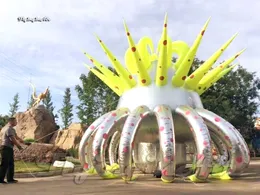 Utomhusannonsering Uppblåsbara Alien Flower Balloon 3m / 6m Höjd rymdskepp Modell Blås upp UFO för museum och konsertdekoration