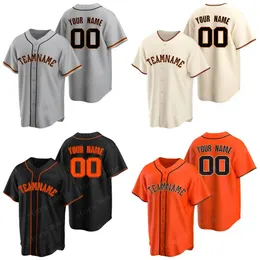 Męskie koszulki baseballowe San Francisco tworzą własne koszulki sportowe Spersonalizowane nazwy zespołu i numerem