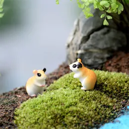 Cartoon Cute Hamster Ornament Figurine Doll Toy Kids Gift Moss Terrarium Micro Landscape Accessories Fairy Garden DIY DH5899