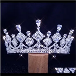 Klipp Barrettes hårsmyckesleverans 2021 Bridal Classical Couronne de Mariage Crowns Luxury elliptical Zircon Wedding Party Big Water Dro