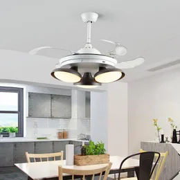 Deckenventilatoren Nordic Modern ABS Kupfer Fernbedienung Ventilator mit Licht versteckte Klinge Lampe Lichter