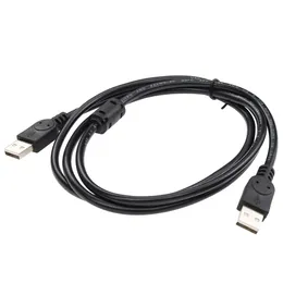 Black USB 2.0 Male To Male Extension Connector Adapter Cable Cord Wire 1.5m For Printer Camera