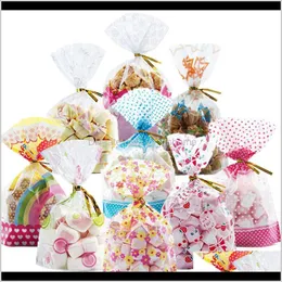 50st 1624 cm Flower Plastic Colorful Wedding Favors Biscuit Baking Packaging Candy Bags Party Supplies Zovfs Wrap Uamez