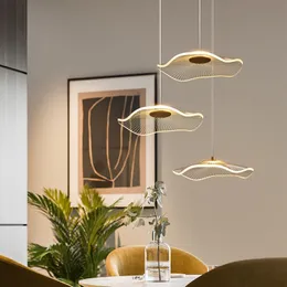 Nordic Single Head Lotus Leaf Lampa Wisiorek sypialnia nocna jadalnia salon Stairwell Nowoczesny LED Art Hall Decor Light