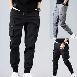 New Men's Multi Pockets Cargo Harem Pants Streetwear Hip Hop Black Gray Casual Male Joggers Trousers Fashion Harajuku Punk Pants X0723