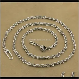 Beaded Necklaces & Pendants Jewelry Drop Delivery 2021 Sterling Clasp 4Mm Ta35 Linsion 925 Necklace Charms Skull Hook Square Chain Sier Link