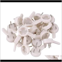 Storage Housekeeping Organization Home Garden-20 Pcs Plastic Heavy Wall Picture Frame Hooks Hangers 3-Pin Small White & Rails Drop Delivery 2