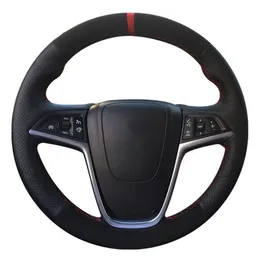 Auto-Lenkradbezug, schwarzes Echtleder, Wildleder, für Opel Astra J Zafira 2010–2016, Buick Encore Cascada Verano 2013–2019