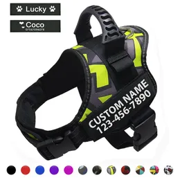 Dog harness Hight quality Nylon Adjustable customize ID dog name For small big s vest accessories Drop 211022