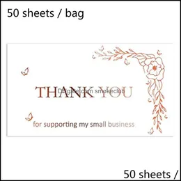 Greeting Event Festive Party Supplies Home & Gardengreeting Cards T8We 50 Pcs Thank You Card Businesses Greetings Praise Labels For Small De