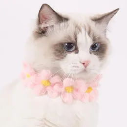 Kot kołnierzy prowadzi Cute Collar Kwiat Małe Dog Bow Tie Szczeniak Neck Dekoracja Naszyjnik Pet