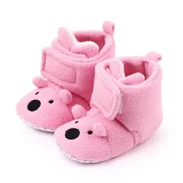 Dziecko jesień zimowe buty miękkie bawełniane ciepłe kreskówka niedźwiedź kształt antypoślizgowy high-top toddler unisex buty G1023