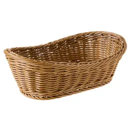 Storage Baskets Oval Wicker Woven Basket Bread Serving Basket 11 Inch For Food Fruit Cosmetic Table Top And Bathr283z