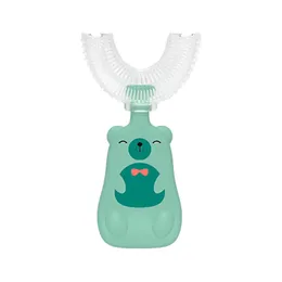 Spazzolino da denti in silicone per bambini Spazzola per la pulizia dei denti a forma di U a 360 gradi per bambini Igiene orale dei denti dei bambini