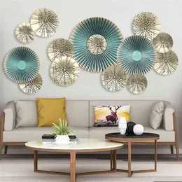 Creative 115*58cm 3D Fan Wall art Decals European Style Living Room Home Decor Vinyl Bedroom Decoration Posters Wallpaper 210705