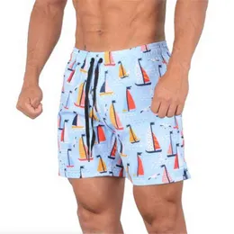 Nya muskulösa män gym strandbyxor mode casual sport fitness andningsbar snabb torr hip-hop tre minuters byxor löper shorts h1206