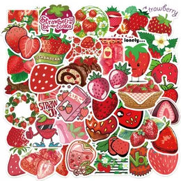 Pack of 50Pcs Wholesale Cute Strawberry Stickers Waterproof No-Duplicate Sticker For Luggage Skateboard Notebook Helmet Water Bottle Car decals Kids Gifts
