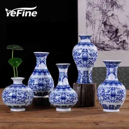 イエフヴィンテージの家の装飾セラミック花瓶の家のための古い中国の青と白の磁器の花瓶のための花の花瓶210409